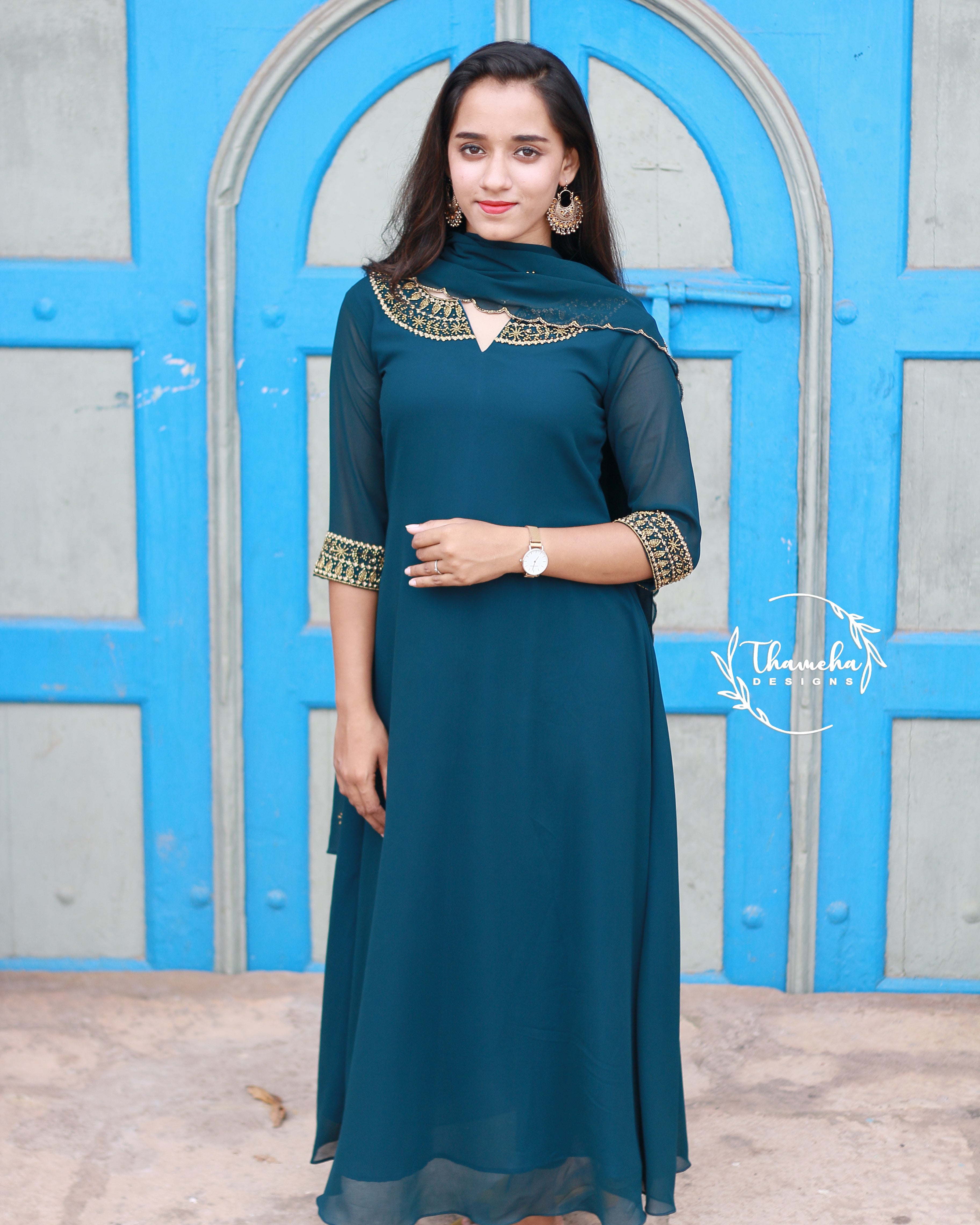 Hakoba Aline Frock with detachable belt - TD851 – Thameha Designs