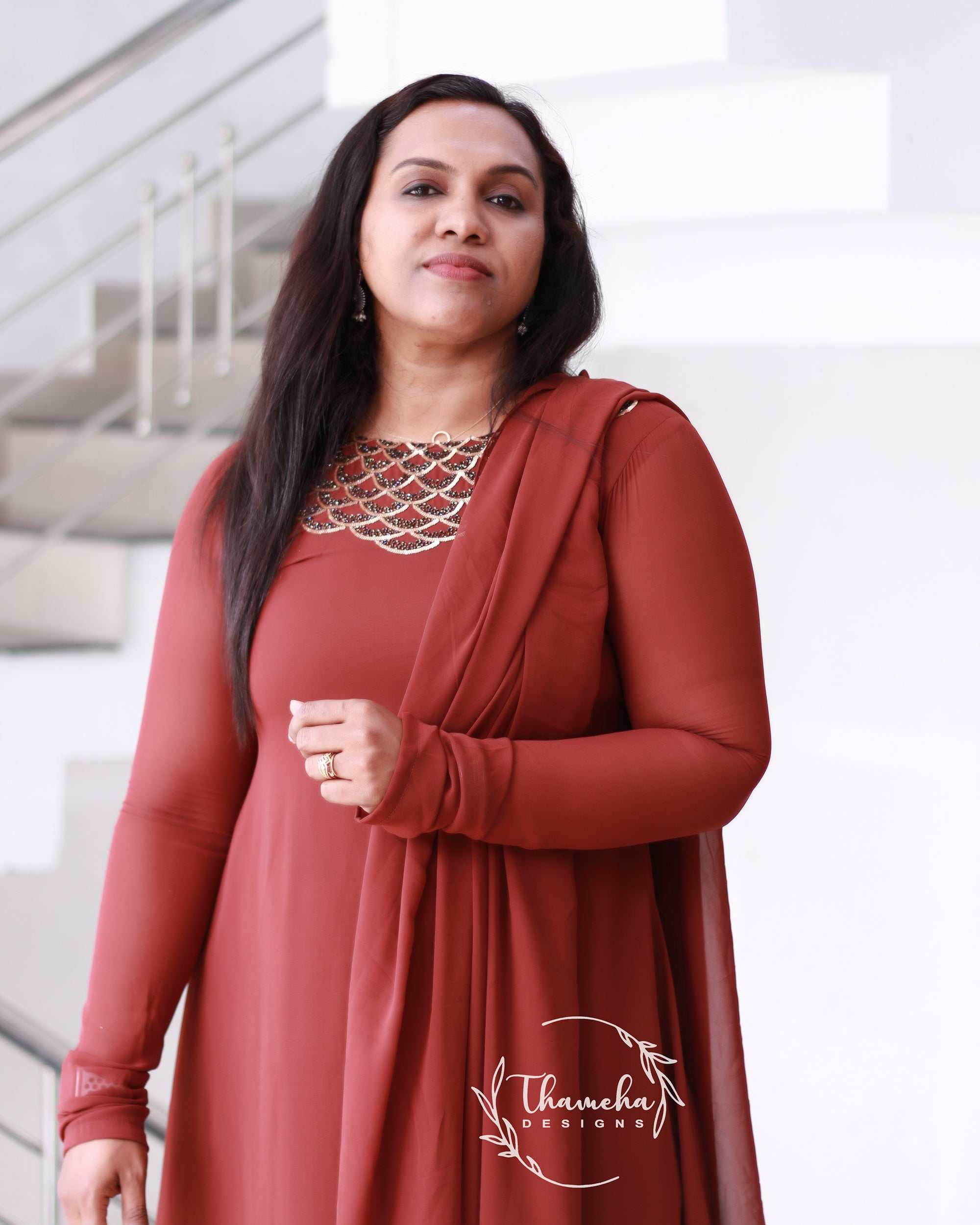 Georgette handworked kurthi - TD2511