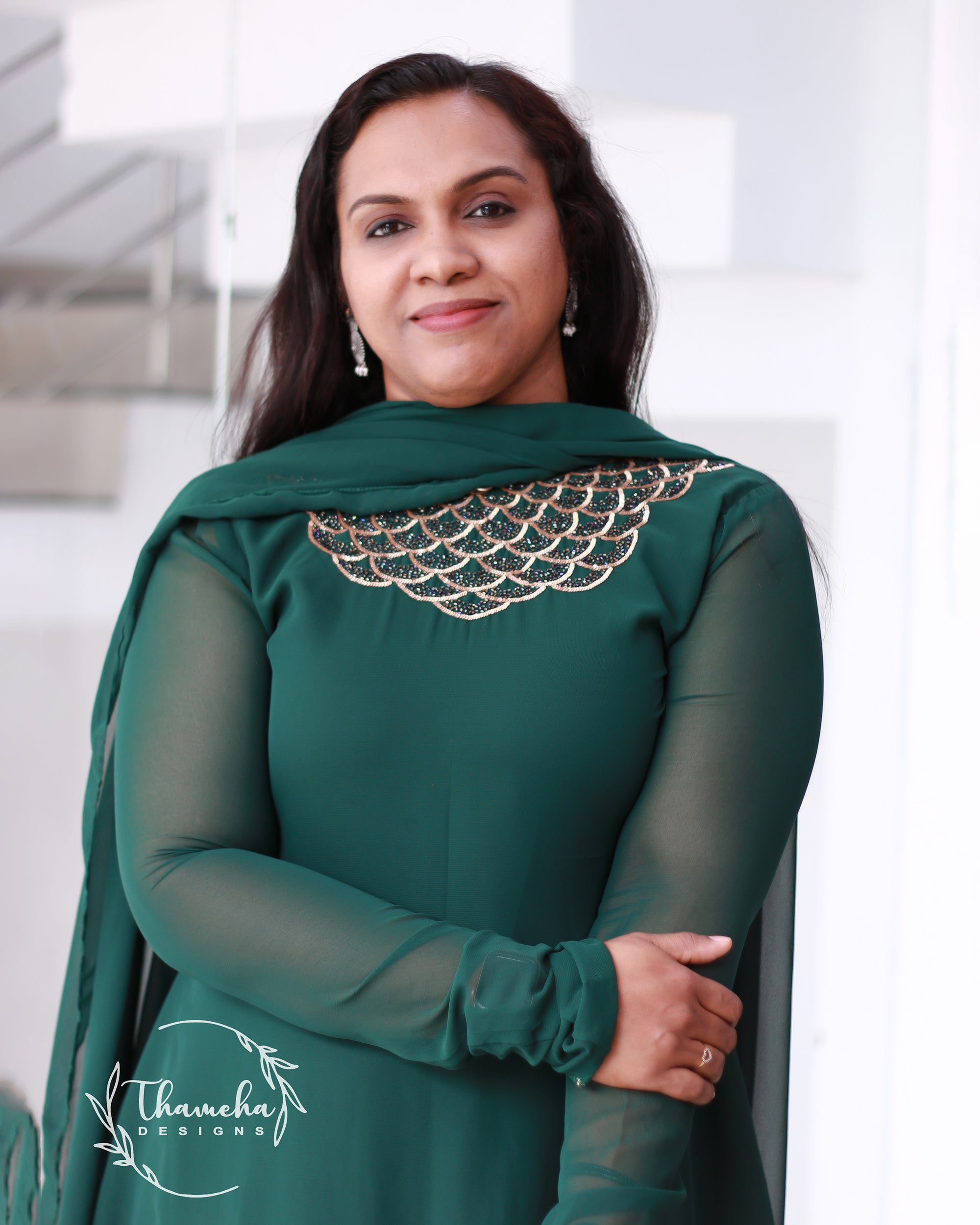 Georgette handworked kurthi - TD2511