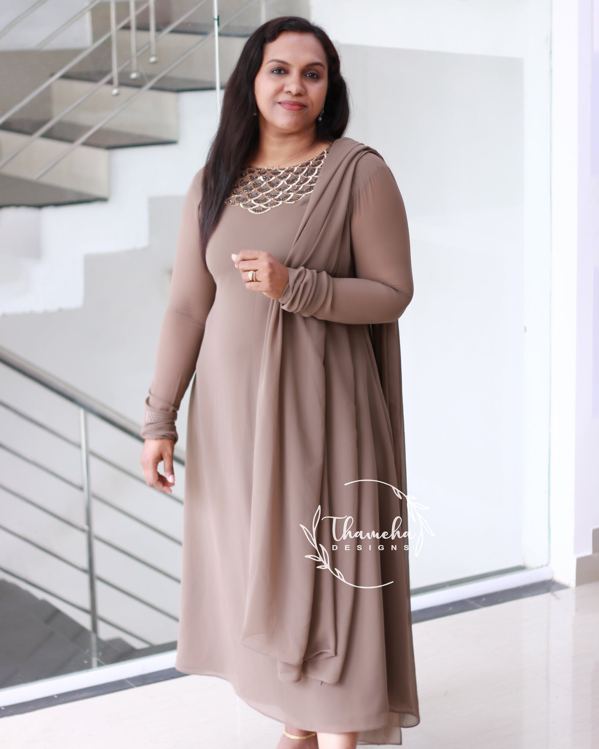 Georgette handworked kurthi - TD2511