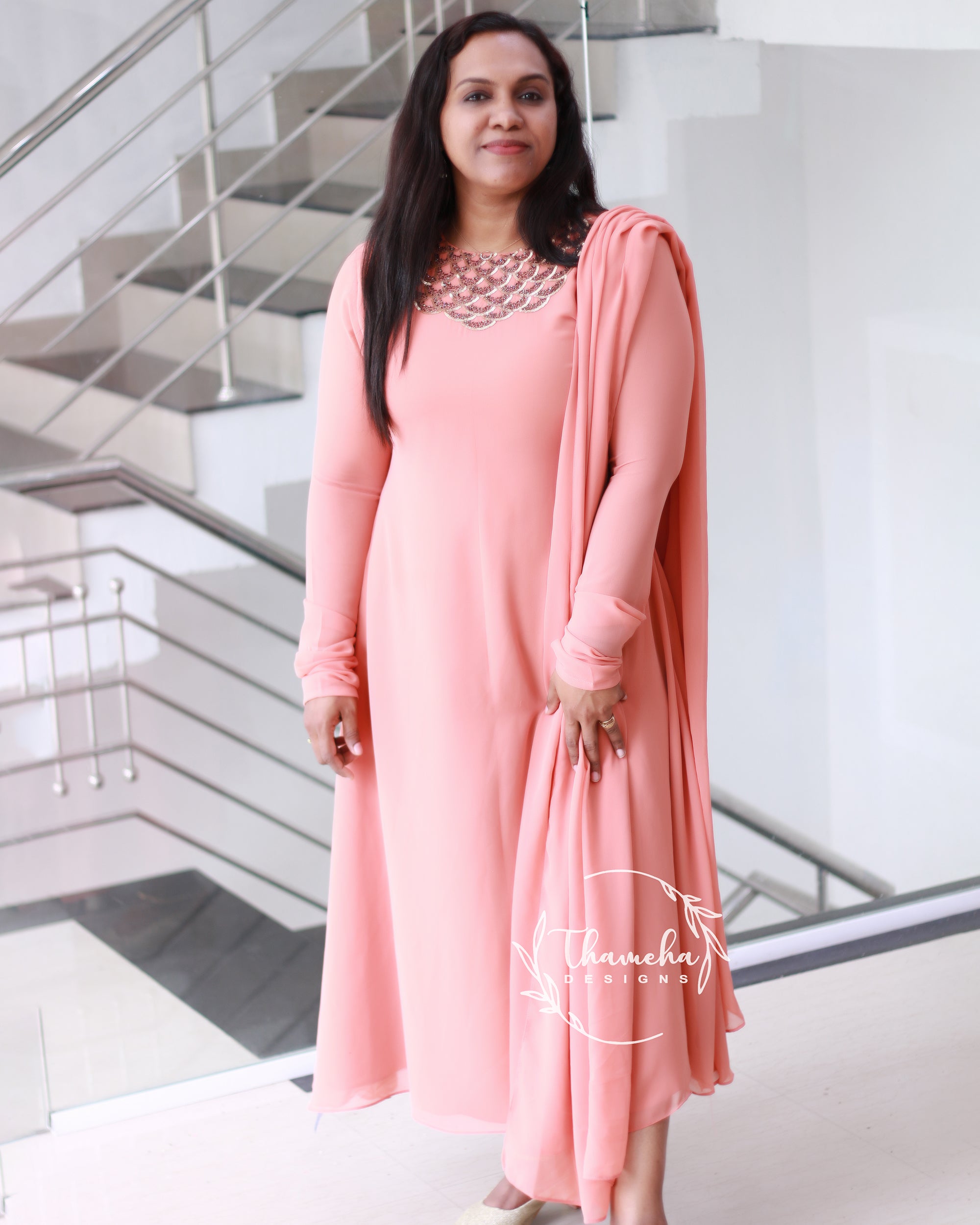 Georgette handworked kurthi - TD2511