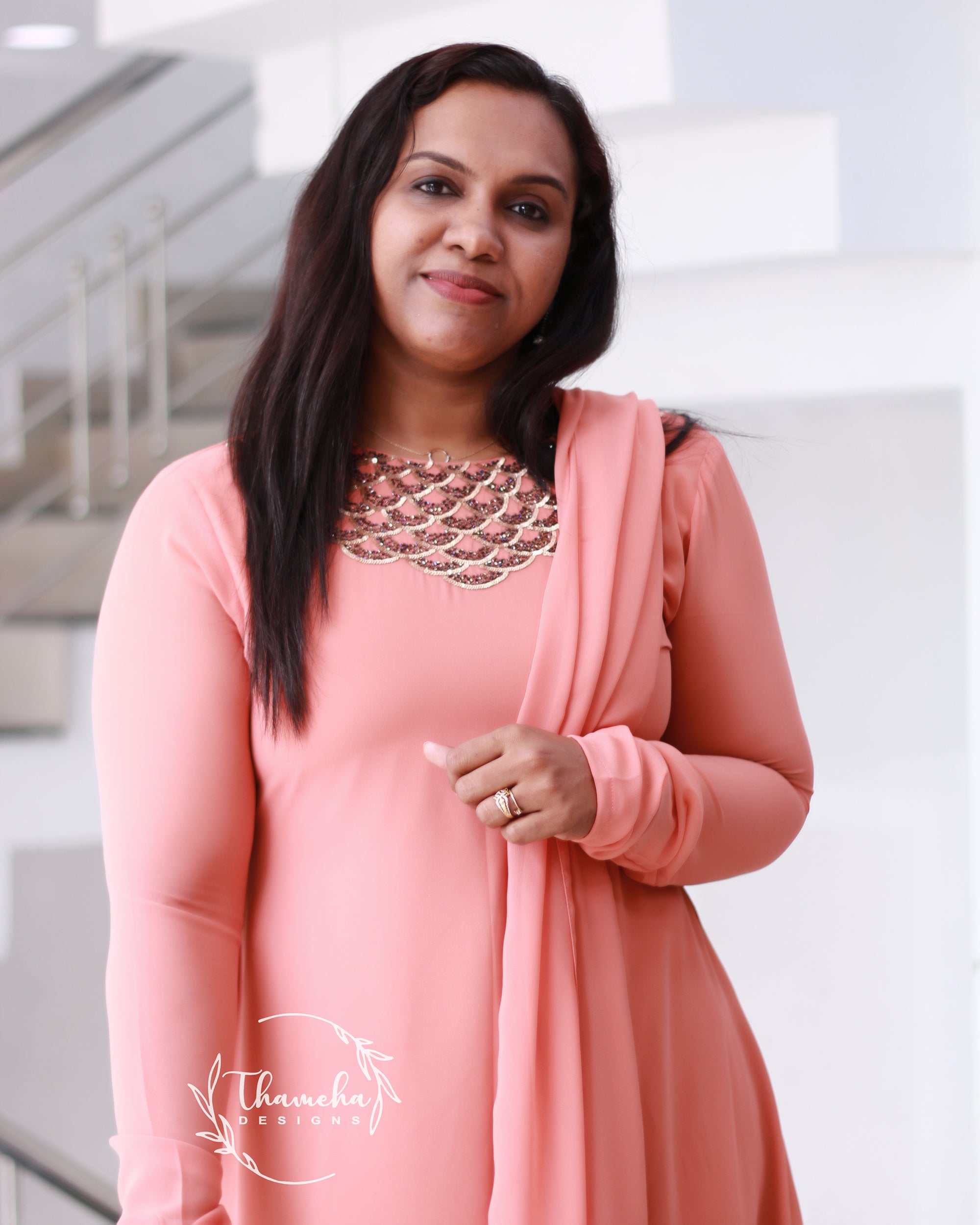 Georgette handworked kurthi - TD2511